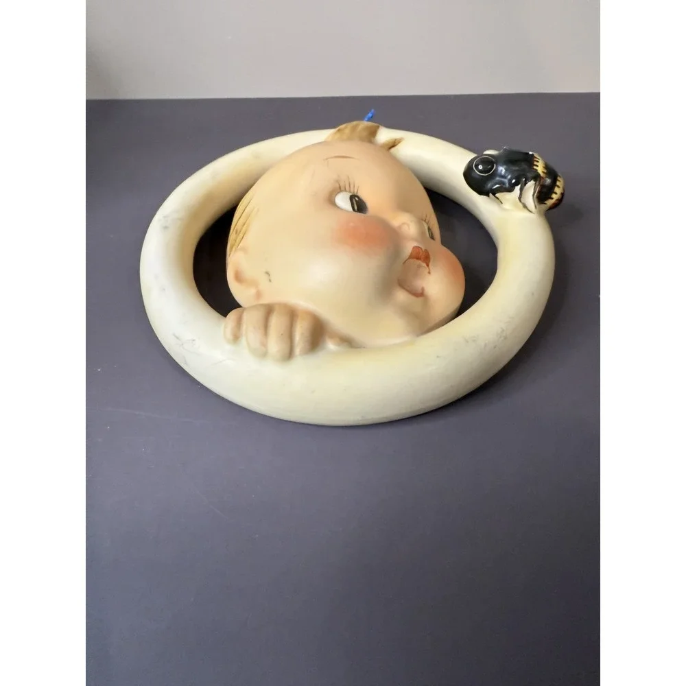 Hummel Goebel  Ba-Bee Porcelain Ring Boy Wall Decor Antique Germany SEE DESC
